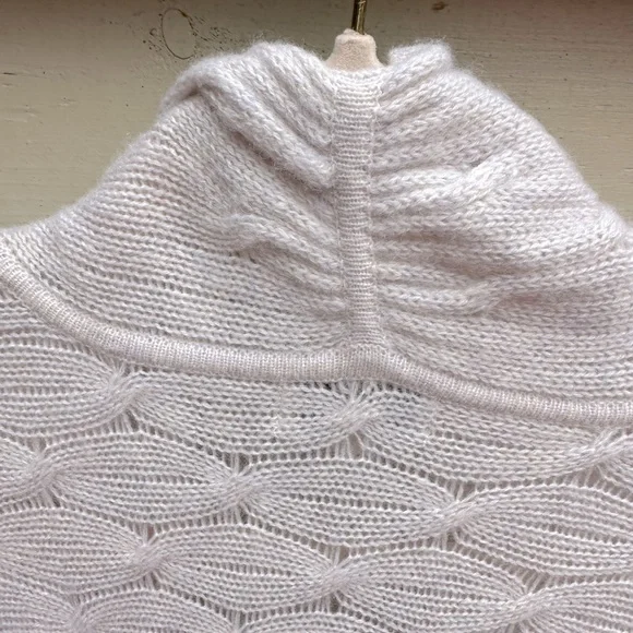 100% cashmere long cable knit duster cardigan sweater size L - Picture 5 of 9